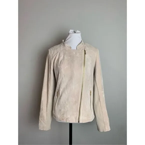 Calvin Klein Faux Suede Moto Jacket - Picture 1 of 5